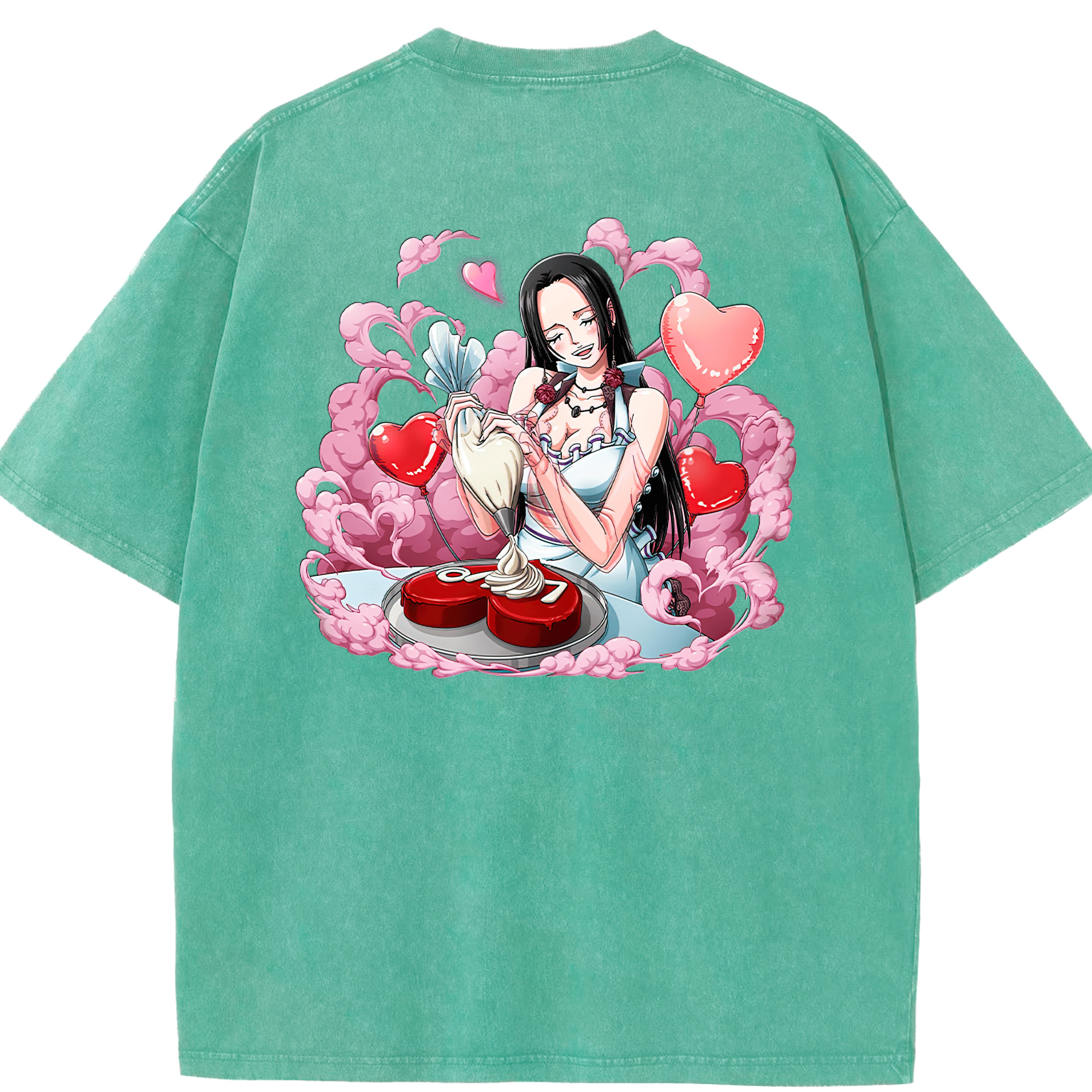 ワンピース ボア・ハンコック ONE PIECE Boa·Hancock 綿100% ヴィンテージ風 半袖Tシャツ（背面プリント）